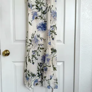 Reformation Emely Dress Midi Length Serenity Ivory Lilac Floral Lace Up French 8 thumbnail 8