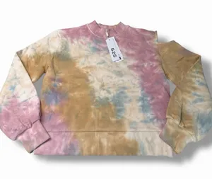 525 America‎ Womens Tie Dye Mock Neck Sweatshirt Pink Blue Tan Size S NWT thumbnail 1