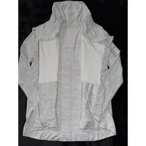 Lululemon Women's Coast Easy Wrap Jacket Heathered Gray Hooded‎ Size 8 thumbnail 4
