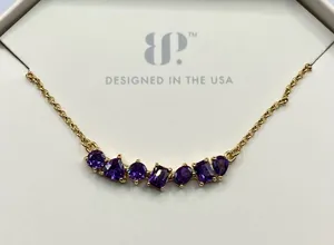 Bomb Party Necklace RBP8838 “Stunning Spotlight” Cubic Zirconia on Gold NWT thumbnail 1