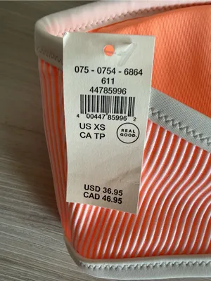 Aerie Ribbed Bandeau Bikini Top Orange XS NWT IN PACKAGE thumbnail 12