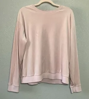 Banana Republic Pink Soft Velour Slouchy Casual Comfy Cozy Long Sleeve XL‎ thumbnail 1