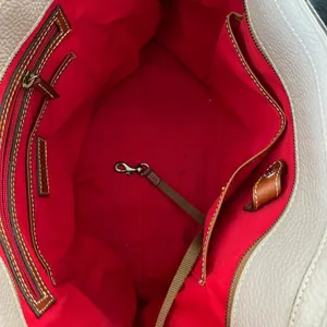 Dooney & Bourke Pebbled Leather Tote Light Pink Purple Brown‎ Trim Shoulder Bag thumbnail 7
