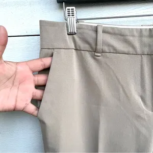 Ann Taylor Womens Pants Trouser Beige Wide Leg Career Pockets Flat Front 10 thumbnail 6