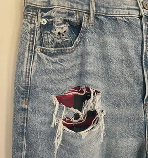 NWT American Eagle Highest Rise 90's Boyfriend Distressed Blue Jeans Plus Sz 18R thumbnail 8