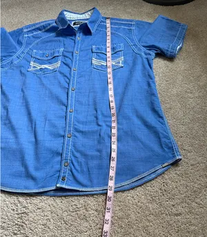 Buckle Black Men’s Blue Standard Fit Western Short Sleeve Button Down Shirt thumbnail 5