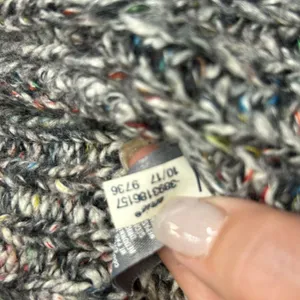 Aerie Chunky Lace Up Sweater XL Gray Confetti Knit Cozy Oversized Pullover thumbnail 12