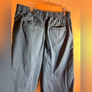 Urban Outfitters Blue Jogger Pants denim blue elastic baggy drawstring ankle Y2K thumbnail 15