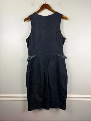 Prairie underground steampunk denim peplum knee length dress size medium thumbnail 4