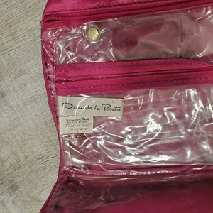 Oscar De La Renta Pink Snap Closure Makeup Bag thumbnail 5