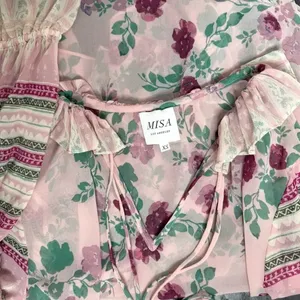 REVOLVE Misa Los Angeles Revolve Pink Green Floral Bohemian Blouse XS thumbnail 5