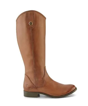 FRYE Leather Tall Boots in Cognac Brown, Western Inside Zip Size 5 NEW thumbnail 1