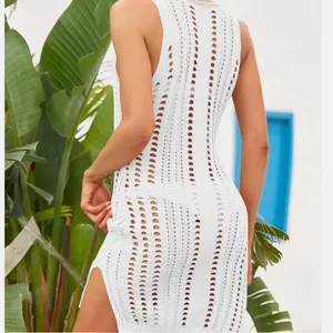 Amazon New - Crochet Swim Cover-Up Dress | White / Cream thumbnail 4