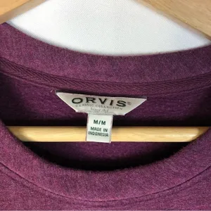 Orvis‎ Purple Fleece Lined Pullover Crewneck Sweatshirt M thumbnail 5