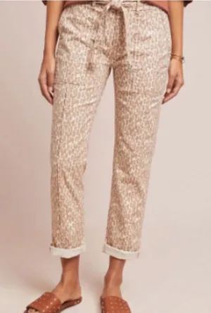 Anthropologie The Wanderer Leopard Print Cargo Pants Size 30 Belted Utility thumbnail 1