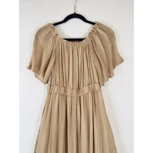 Sundress Womens Dress Beige Hi Low Off The Shoulder Striped Fit Flare Flowy XS/S thumbnail 10