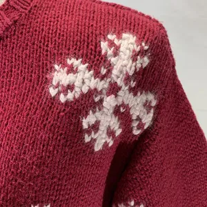 Eddie Bauer Vintage Nordic Red and White Snowflake Cardigan Sweater Size… thumbnail 2