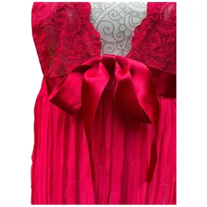 Victoria's Secret Red Lace Satin Bow Babydoll Chemise XL Lingerie Chiffon thumbnail 12