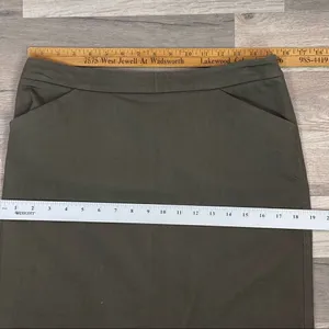 New York & Company Stretch Twill Khaki Pencil Skirt‎ Olive 6 thumbnail 11