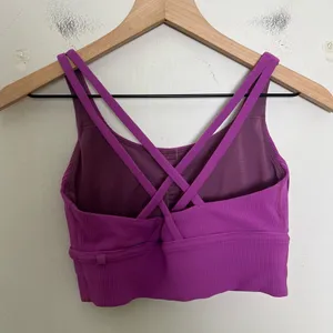LULULEMON- Energy Longline Bra Ribbed Luxtreme Purple Size 6 thumbnail 3