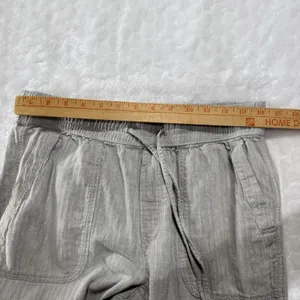 Gap Gray Chambray Utility Joggers Womens Size M Textured Casual Pants 24" Inseam thumbnail 10