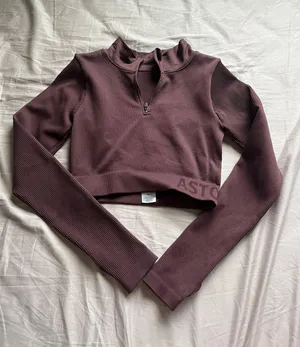 Brown Long Sleeve Cropped Shirt Size L thumbnail 1