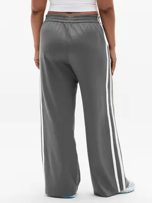 New Athleta S Tempo Mid Rise Wide Leg Track Pant Shadow Grey/Bright White Small thumbnail 3