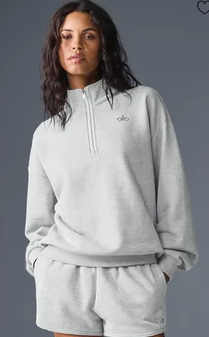 ALO Yoga NWOT Accolade 1/4 Zip Pullover Athletic Heathered Grey Size S thumbnail 1