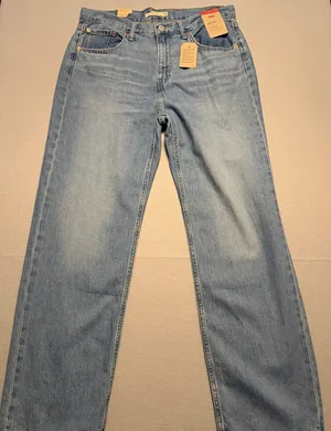 Levis Low Pro Straight Jeans Light Wash Denim High Rise Women Size 30 thumbnail 1