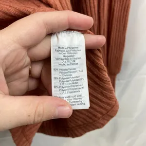 Madewell women's rustic orange soft knit balloon‎ sleeve stretch sweater medium thumbnail 5