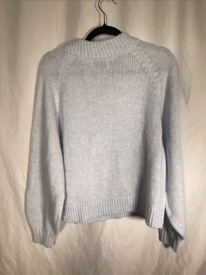 Old Navy Womens Cozy V Neck Sweater Blue Wool Blend New Medium thumbnail 5