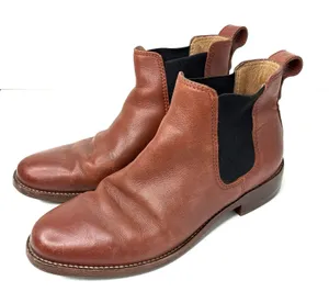 Madewell Brown Ainsley Chelsea Ankle Booties Leather Upper Pull-On Womens 7 thumbnail 1