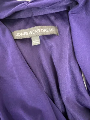 Jones Wear Halter V-Neck Midi Dress in Deep Purple size 8 thumbnail 6