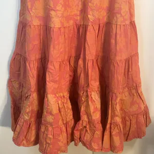 Fresh Produce Floral Tiered Maxi Dress XL Coral Orange Cotton‎ V-Neck 10310 USA thumbnail 5