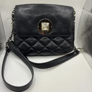 Kate Spade Women’s Black Quilted Leather Shoulder Bag Crossbody Chain Strap thumbnail 1