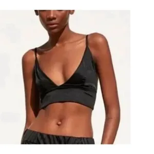 Zara black satin crop bralette top size xs thumbnail 7