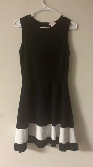 Love… Ady Black & White Fit & Flare Dress Size M | Sleeveless Colorblock Mini thumbnail 1