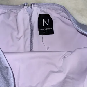 Naked Wardrobe 1X Lavender Croc Embossed Strapless Faux Leather Mini Dress thumbnail 10
