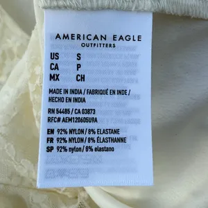 American Eagle Lace Ruffle Bell Sleeve Blouse Cream Fairycore Boho Top NWT S thumbnail 5