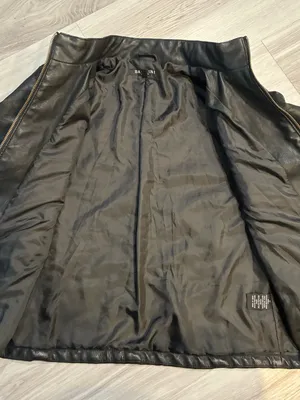 Black‎ Faux Leather Zip Jacket with Gold Hardware thumbnail 7