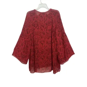 Revolve IRO Red Appoline Mini Shift Dress Size 2 36 Sheer Bell Sleeves thumbnail 2