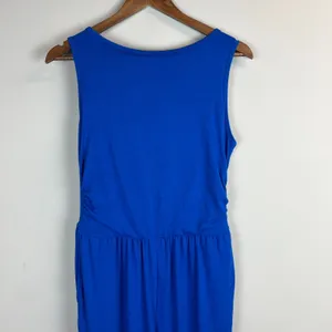 Pretty Garden‎ Jumpsuit Women Medium Blue Wide Leg Pleated Sleeveless Bohemian M thumbnail 2