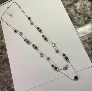 New York & Company NWT $22.95 Silver Tone Multi Strand Costume Jewelry Necklace thumbnail 1