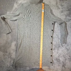 J. Crew Gray Cable-Knit Turtleneck Sweater Wool Blend Dress Large Knee Length thumbnail 9