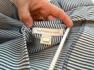 Monteau Blue & White striped blouse thumbnail 3