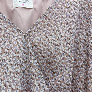 Sienna Sky Cottagecore Romantic Dusty Pink Floral Puff Sleeve Summer Dress M Boho Whimsical thumbnail 7