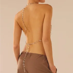 Peppermayo Crystal Embellished Crop Top - Silver and White thumbnail 6