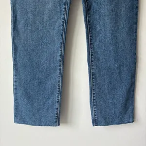 Levi’s Wedgie Straight Jeans Medium Wash Denim High Waist Raw Hem thumbnail 5