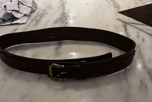 BELT IN WET LEATHER Brown thumbnail 1