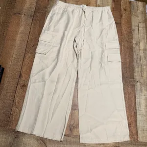 Abercrombie & Fitch Womens Khaki Baggy Cargo Pull On Pants Sz L Streetwear Baggy thumbnail 1